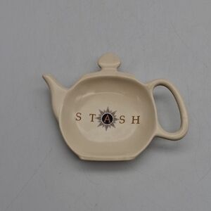 Stash Cream Teapot Shaped Tea Bag Holder